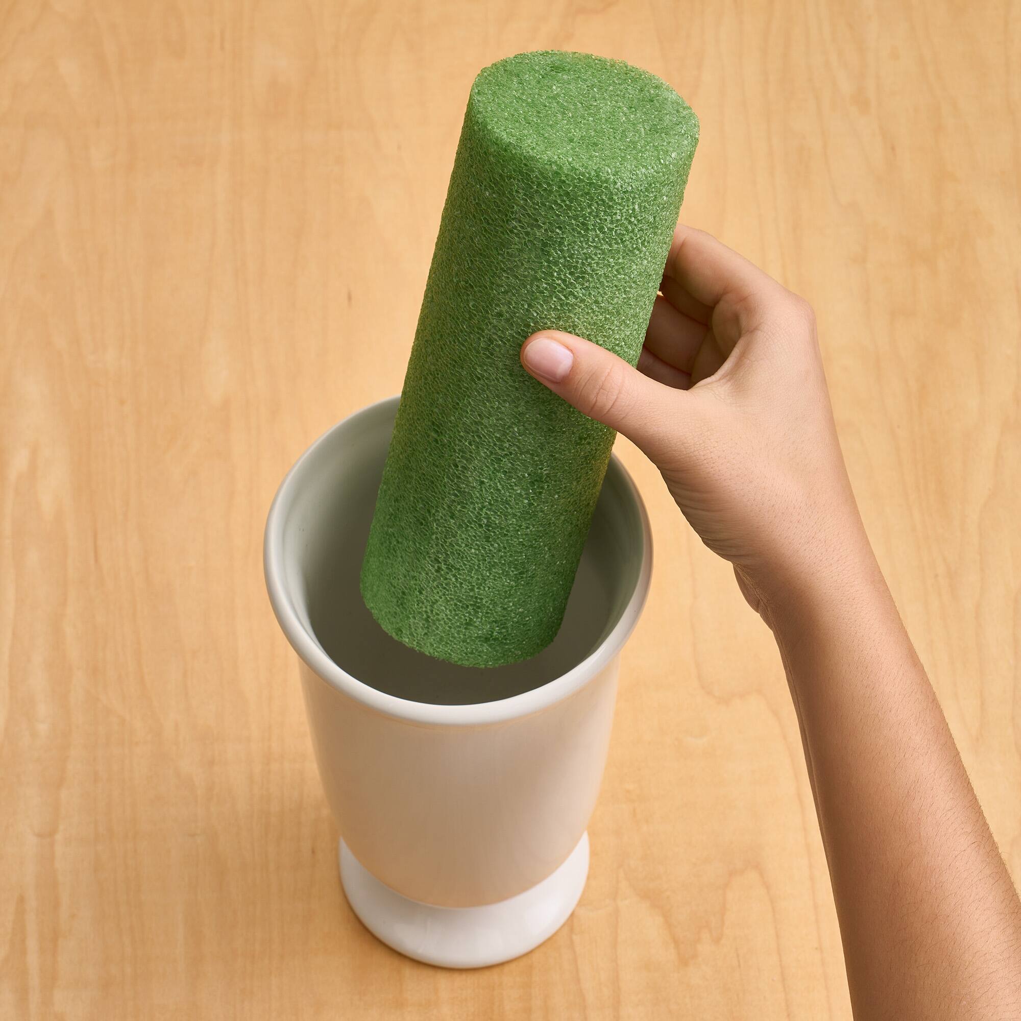 FloraCraft® 3" x 8" Green FloraFōM® Vase Insert